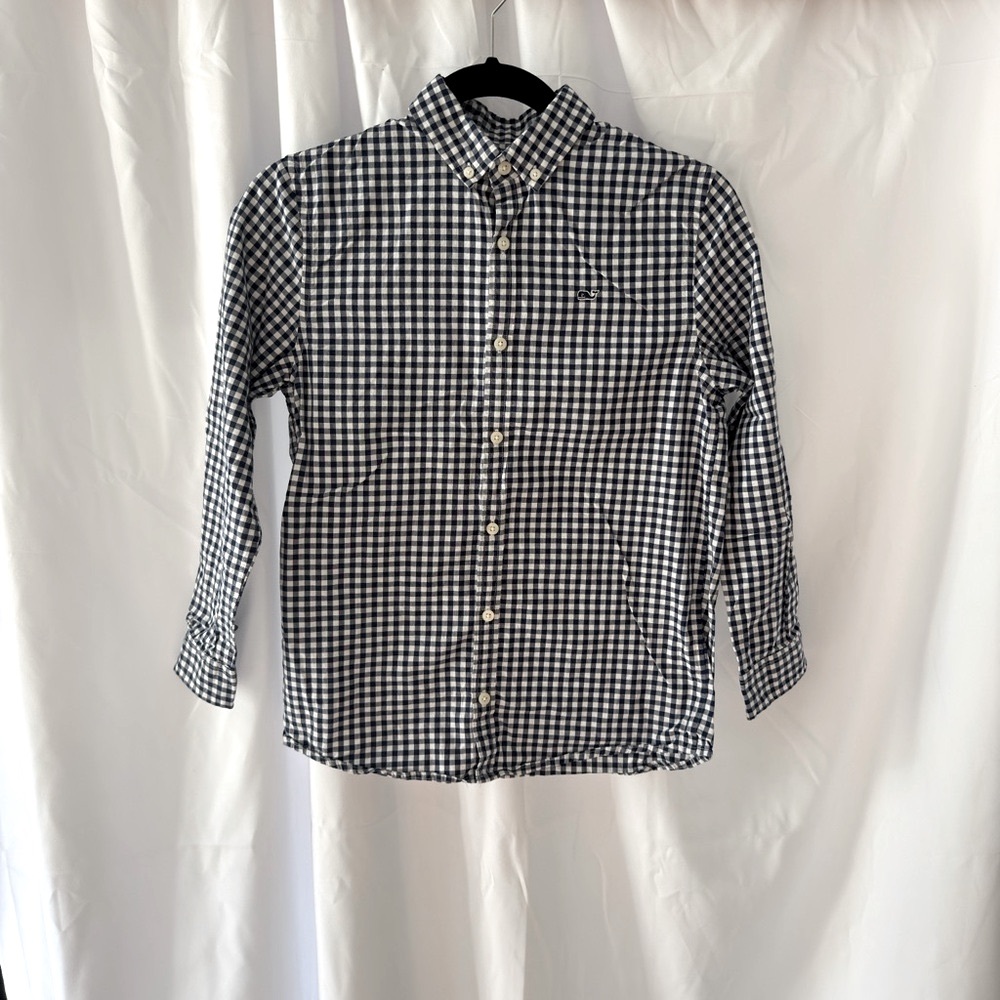Vineyard Vines Blue and White Gingham Button-Down Shirt